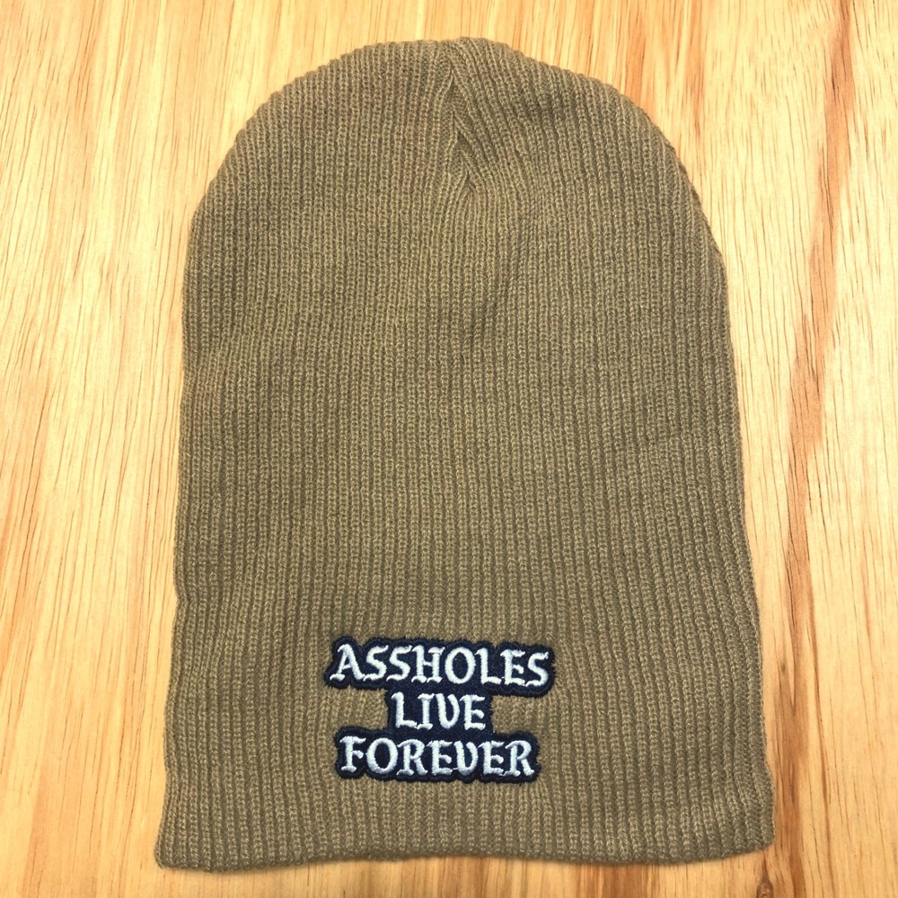 Assholes*s Live Forever Tan Beanie‎